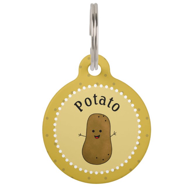 Happy Potato Personalised Pet Tag (Front)