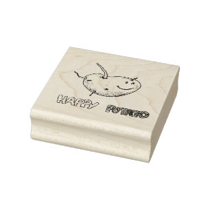 Happy Potato Wood Art Stamp
