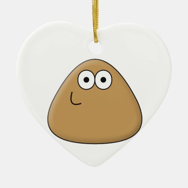 Happy Pou - Heart Ornament (Front)
