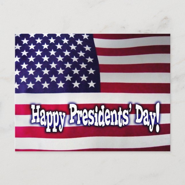 Happy Presidents' Day American Flag Postcard (Front)