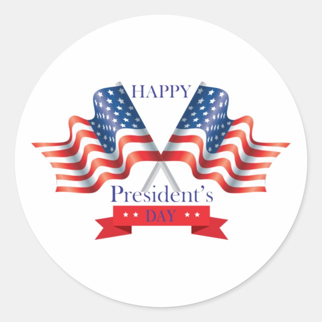 Happy President's Day Classic Round Sticker (Front)