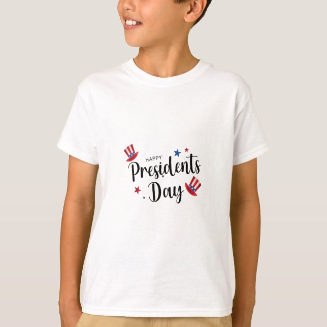 Happy Presidents Day Lettering T-Shirt (Front)