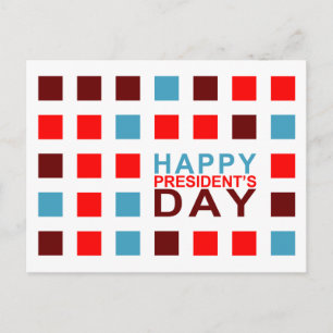 Happy President's Day mod squares Postcard