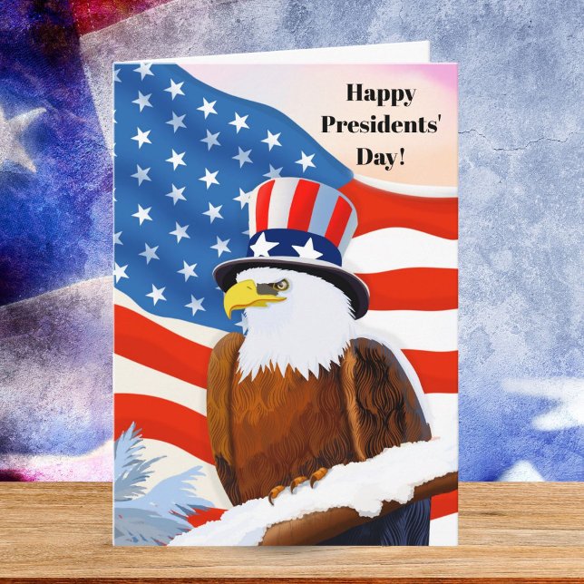 Happy Presidents' Day Patriotic Bald Eagle Card (Creator Uploaded)