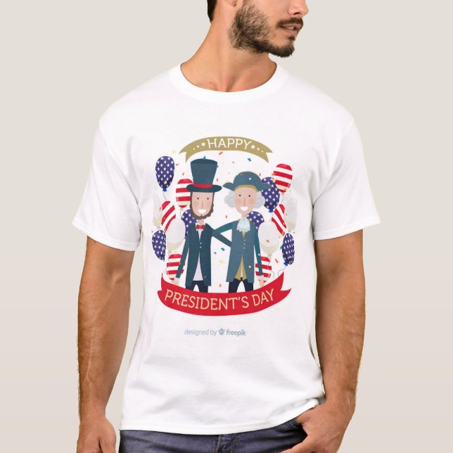 Happy President's Day T-Shirt Design (Front)