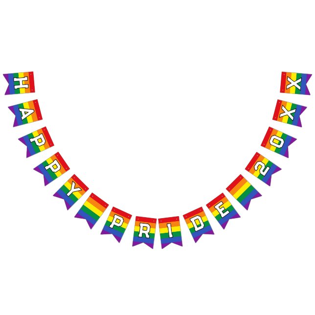 Happy Pride Custom Year Gay Pride LGBT Rainbow Bunting (All)