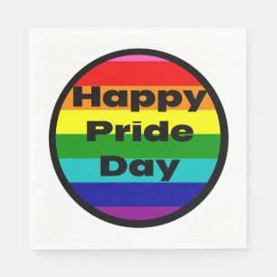 Happy Pride Day Rainbow LGBTQ Party Supplies Napkin