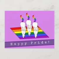 Happy Pride LGBT Cats With Rainbow Flag