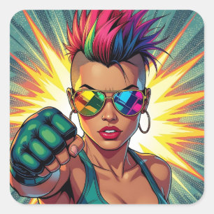 Happy Pride! Lgbtqia+ Month Square Sticker