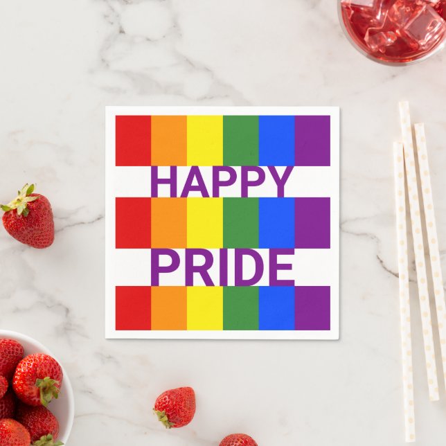 Happy Pride Modern Rainbow Party Napkin (Insitu)