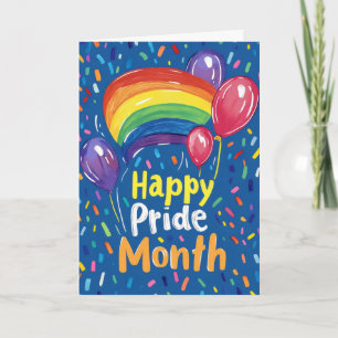 Happy Pride Month Colourful Rainbow Holiday Card