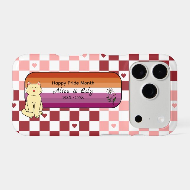 Happy Pride Month Cute Cat Sunset Lesbian Flag (Back (Horizontal))