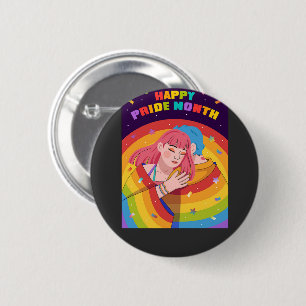 Happy Pride Month Embracing Love Rainbow 6 Cm Round Badge