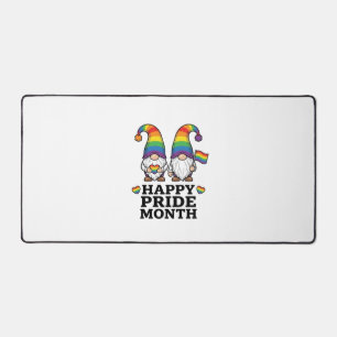 Happy Pride Month Gnome Vintage Rainbow Shirt_1 Desk Mat