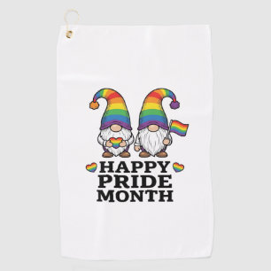 Happy Pride Month Gnome Vintage Rainbow Shirt_1 Golf Towel