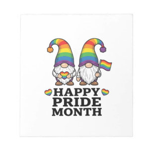 Happy Pride Month Gnome Vintage Rainbow Shirt_1 Notepad