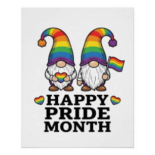 Happy Pride Month Gnome Vintage Rainbow Shirt_1 Poster