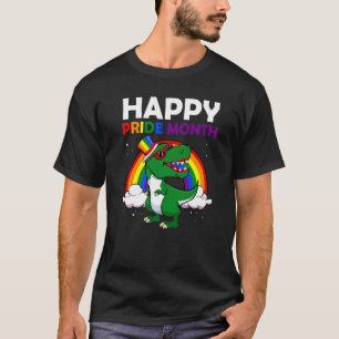 Happy Pride Month Lgbt Q Cute Dinosaur Gay Rainbow T-Shirt