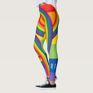 Happy Pride Month on the rainbow theme  Leggings