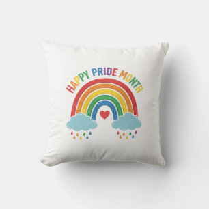 Happy Pride Month Rainbow Vintage Engraving Design Cushion