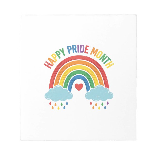 Happy Pride Month Rainbow Vintage Engraving Design Notepad (Front)