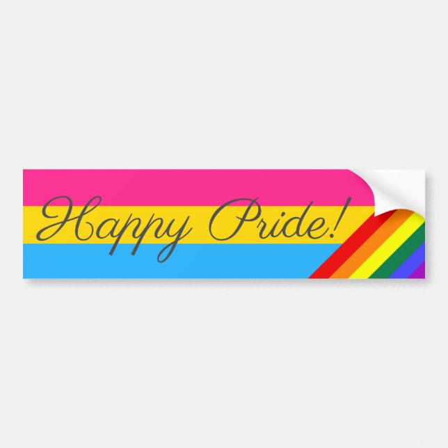 Happy Pride Pansexual Bumper Sticker (Front)