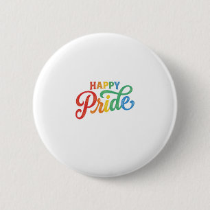 Happy Pride Vintage Rainbow Typography Shirt_1 6 Cm Round Badge