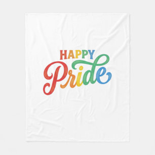 Happy Pride Vintage Rainbow Typography Shirt_1 Fleece Blanket