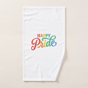 Happy Pride Vintage Rainbow Typography Shirt_1 Hand Towel