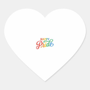 Happy Pride Vintage Rainbow Typography Shirt_1 Heart Sticker