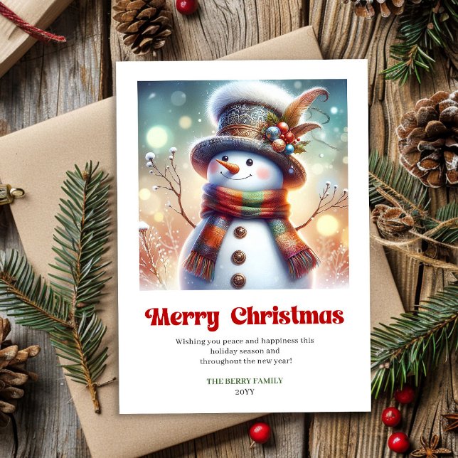 Happy printable funny snowman festive holiday card (Happy printable funny snowman festive holiday card)
