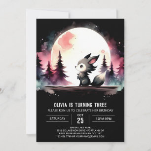 Happy Printable Wolf Birthday Invitation