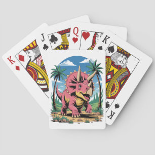 Happy Protoceratops Playing Cards