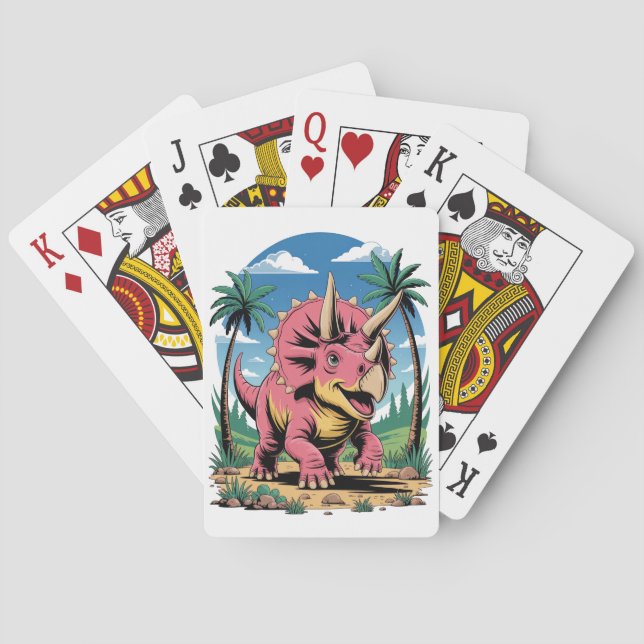 Happy Protoceratops Playing Cards (Back)