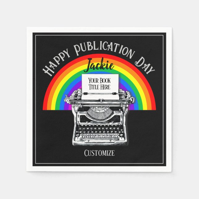 Happy Publication Day Personalised LBGTQ Napkin (Front)
