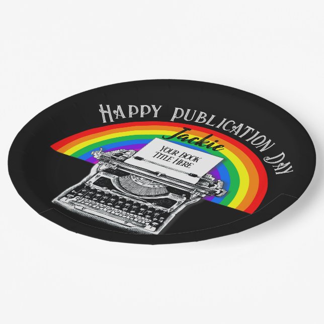 Happy Publication Day Personalised LBGTQ Paper Plate (Angled)