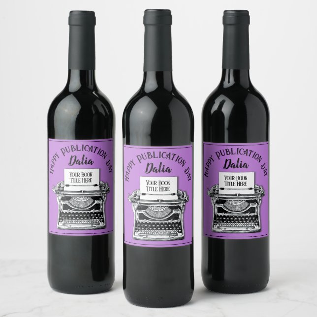 Happy Publication Day Personalised Pink Wine Label (Bottles)