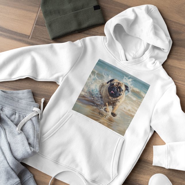 Happy Pug  at the Beach customisable (Creator Uploaded)
