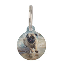 Happy Pug at the Beach customisable