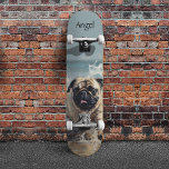 Happy Pug  at the Beach customisable Skateboard<br><div class="desc">watercolor painting of a happy dog enjoying the beach</div>