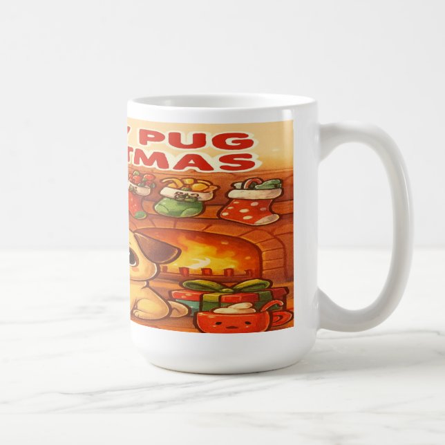 Happy Pug Christmas – Kawaii Holiday Mug  (Right)