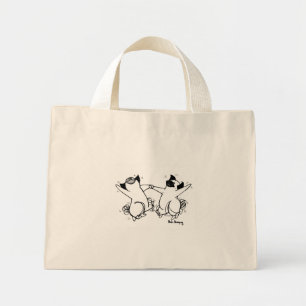Happy Pug Dance Mini Tote Bag