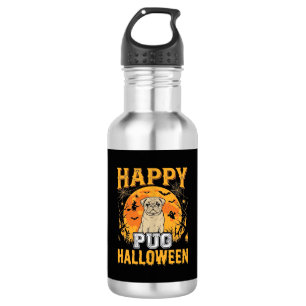 Happy Pug Halloween Spooky Dog Design_1 532 Ml Water Bottle