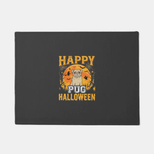 Happy Pug Halloween Spooky Dog Design_1 Doormat