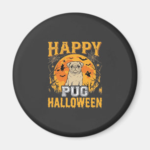 Happy Pug Halloween Spooky Dog Design_1 Magnet