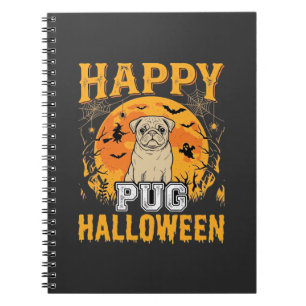 Happy Pug Halloween Spooky Dog Design_1 Notebook