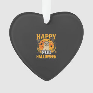 Happy Pug Halloween Spooky Dog Design_1 Ornament