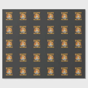 Happy Pug Halloween Spooky Dog Design_1 Wrapping Paper