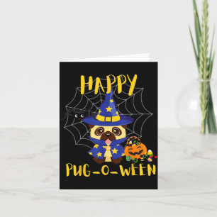 Happy Pug-O-Ween Funny Dog Pug Halloween Card