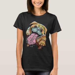 Happy Pug Puppy with Big Tongue Spreading The Love T-Shirt
